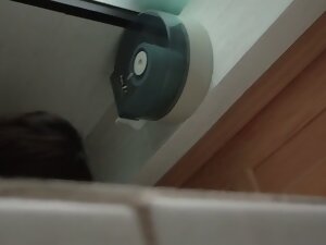 Asian cutie with glasses pissing in front of a spy cam