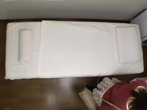 Perky tits Jap fingered hard in voyeur massage video