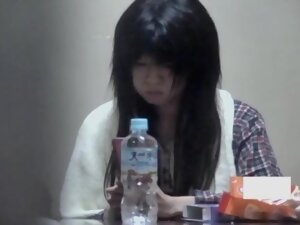 Chinese girl is masturbating pussy in panty on hidden cam