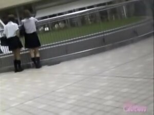 Gorgeous pair of Japanese schoolgirls got a Public Sharking
