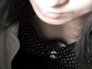 Mature Asian shows her small tits in this cleavage spy shot